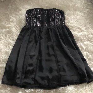 American Eagle Navy Silk and Sequence Dress